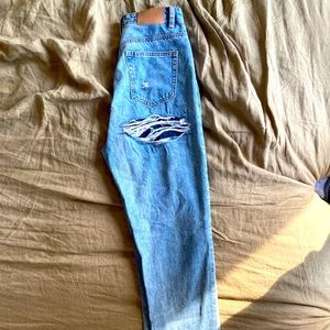 Misguided distressed high rise jeans